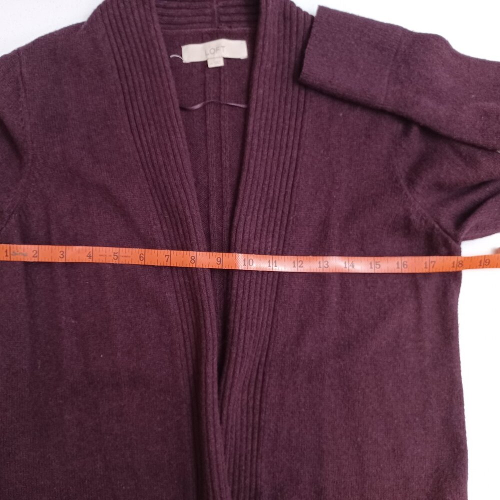Women's Ann Taylor's Loft Wool Blend Purple Open Front‎ Cardigan Size Medium - Picture 5 of 8